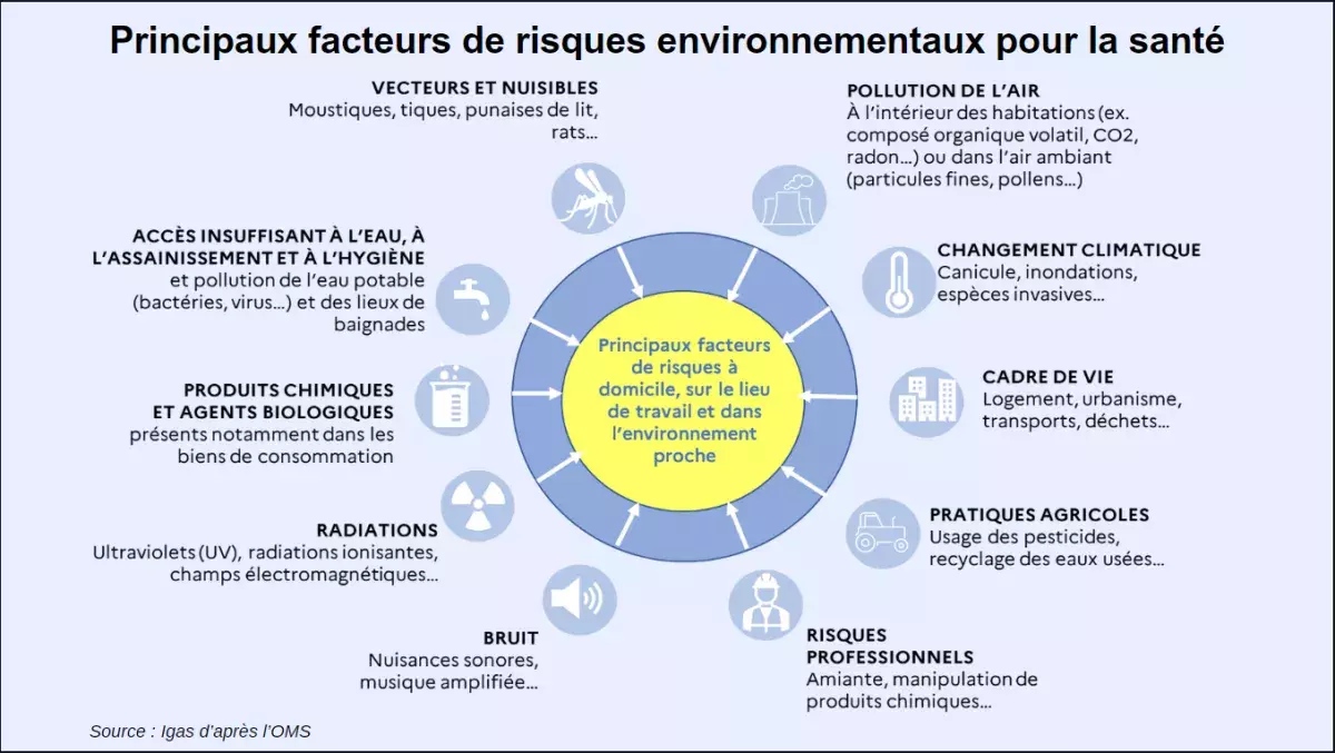 Image: principaux facteurs de risques environnementaux pour la santé